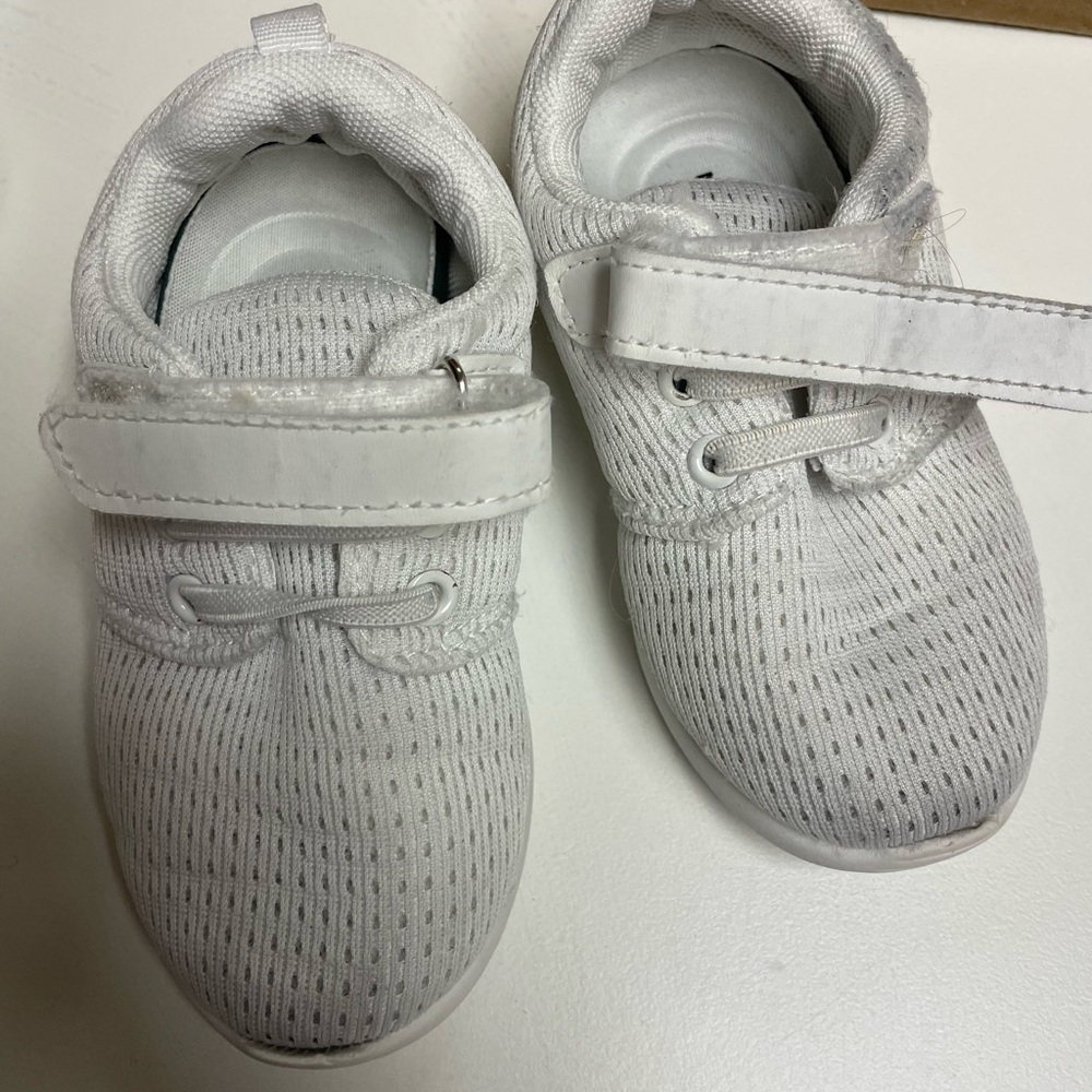 White Baby Walker Shoes with Breathable Mesh and Flexible Sole